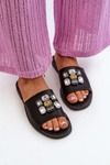 Women's sandals with decorations S.Barski KV27-031 black