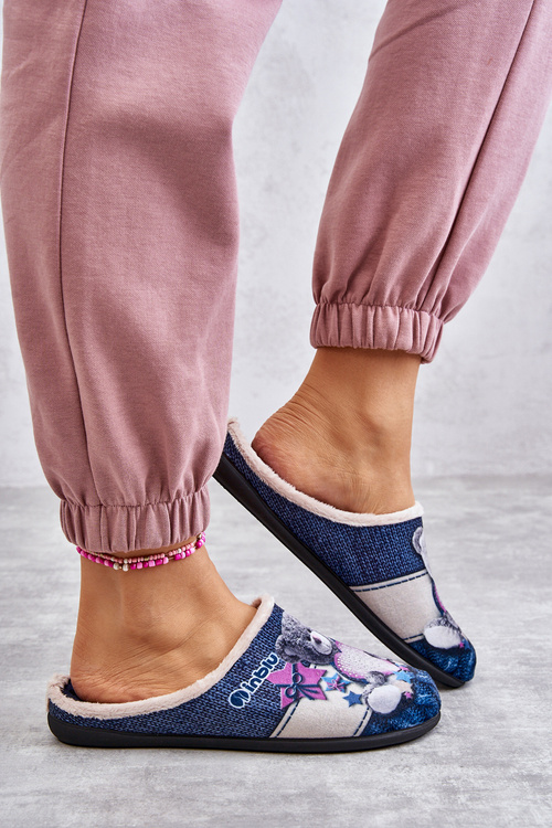 Flip-flops Befado Teddy Bear With Heart 155D210 Navy Blue