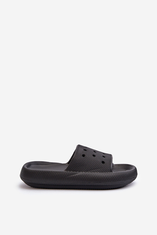 Women's Foam Slides With Thick Sole Black Beula