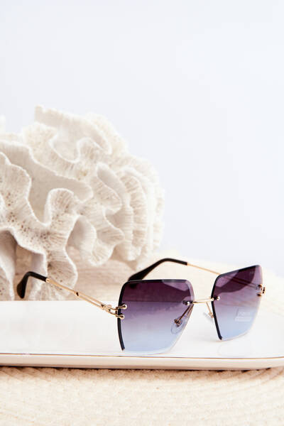 Okulary Przeciwsłoneczne Damskie Cieniowane Szkiełka UV400 Złoto-Niebieskie