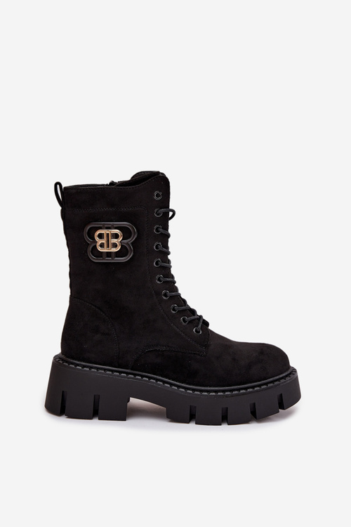 Insulated work boots women's with decoration black Melisse