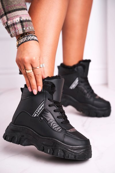 Women’s Snow Boots With Fur Black Euphoria