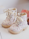 Zip-Up Lined Children's Boots Beige Dolida 