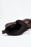 Leather Women's Cowboy Boots on Heel with Lining Zazoo 60565 Chocolate