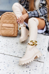 Tall Boots With Decorative Element Beige Masha