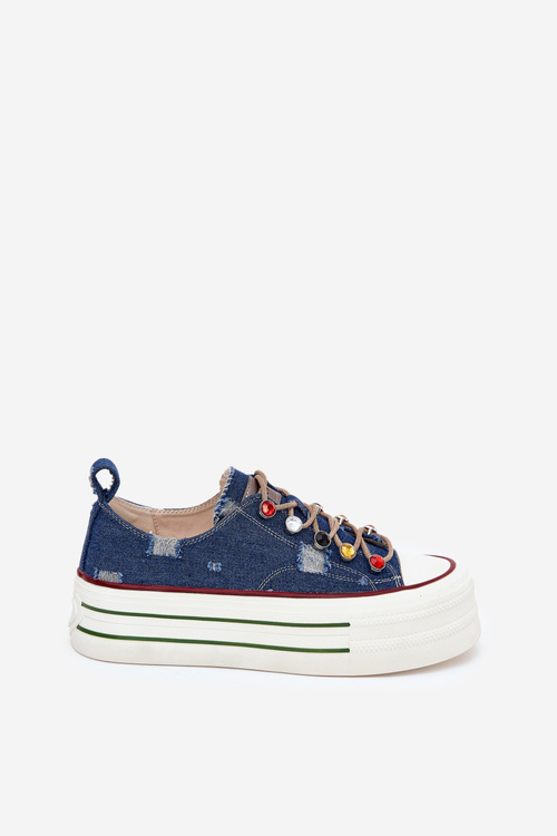 Womens Platform Sneakers GOE RR2N4103 Navy