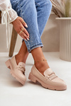 Women's Moccasins With Decoration Eco Leather Beige Tialorae