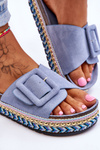 Women's Sandals On A Decorated Platform Blue Joyce