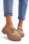 Women's Moccasins with Decoration Dark Beige Gargi
