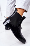 Shiny Rubber Boots Galoshes Black Umbrella