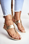 Lu Boo | Gold Mirror Flip Sandals Nora II grade.