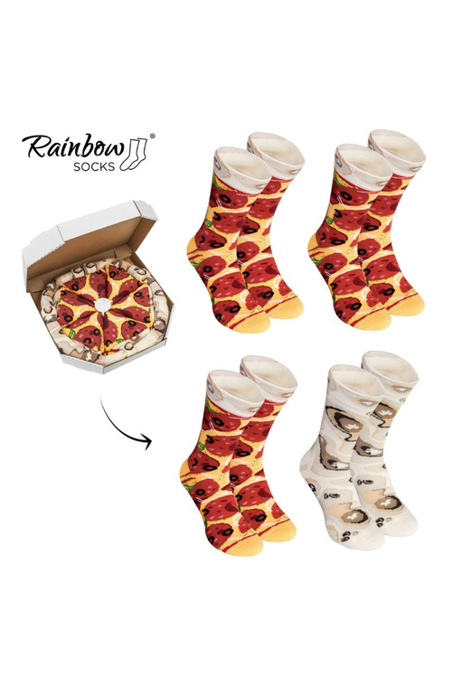 Rainbow Socks Pizza 4 Pairs Pepperoni