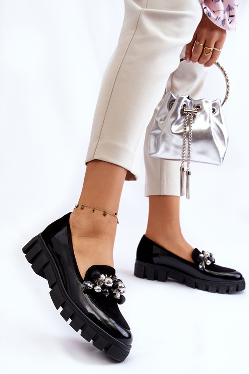 Women's Loafers On The Platform Laura Messi 2392 Black