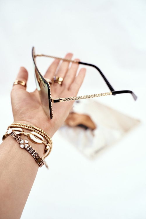 Women's Sunglasses Prius PRE-12 Gold Mirror Chain