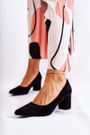 Classic Suede Pumps On A Heel Black Lency