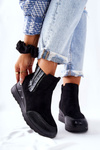 Suede Heeled Boots Black Manakel