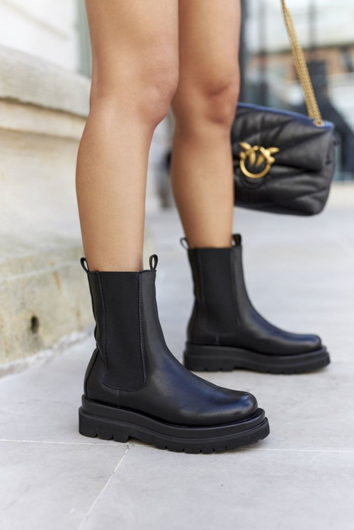 Women's High Chelsea Boots Black Belive