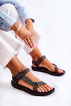 Classic Women's Sandals With Velcro Black Kalla