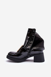 Lacquered Heel Boots Black Hensy