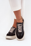 Leather Women's Sneakers On Platform Panterka Zazoo N1263 Black