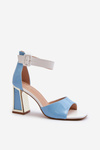 Blue Patent Sandals with Heel Adrianu