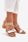 Heeled Sandals Gold Afleeria
