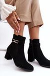 Women's Low Heel Boots with Ornament Black Numissa