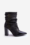 Snake-Patterned Boots with Heel Black Casima