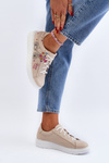 Sneakersy Damskie Skóra Naturalna Beżowe Zazoo 024/TAMARA