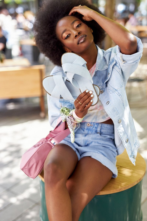 Women's Suede Slippers Light Blue Edesa