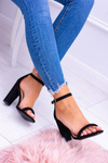 Lu Boo Suede Black Stiletto Sandals Ripley