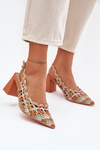 Sandals With Braiding On A Heel Multicolor Ebina