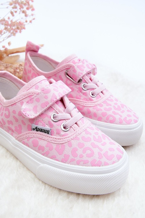 Patterned Children's Lace-up Sneakers Pink Talirena