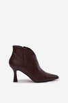 Patent Low Ladies Boots on Heel Chocolate Jolivra