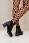 Women's Eco Leather Ankle Boots With Heel Insulated Black Revianna