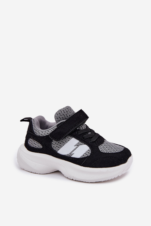 Children's Sports Sneakers With Velcro Black-Gray Selinea