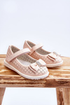 Children's Ballerinas With Velcro Bow Pink Halle