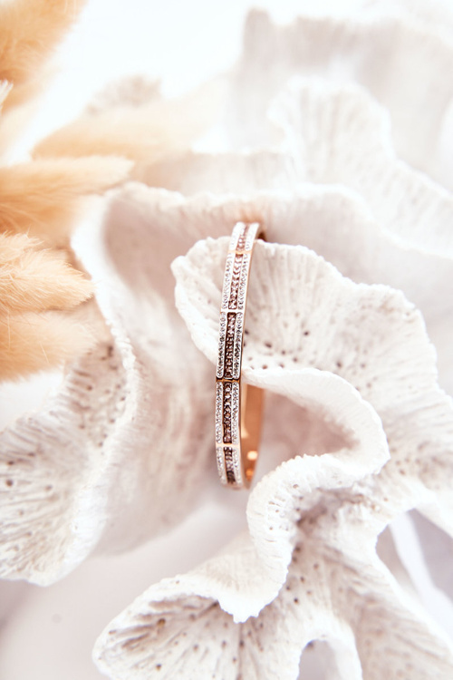 Women's Steel Bracelet With Zircons Pink Gold Klar