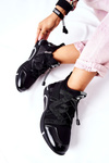 Wysokie Sportowe Buty Sneakersy Czarne Lanez