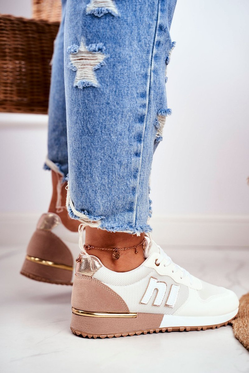 Women's Sports Shoes Sneakers White-Beige Maddie