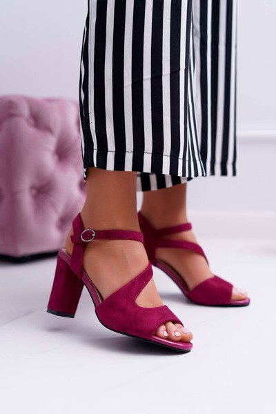 Women's Stiletto Sandals Sergio Leone SK868 Fuchsia Suede Mersi