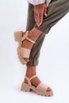 Women's Sandals on Chunky Heel Nude Dottiassa