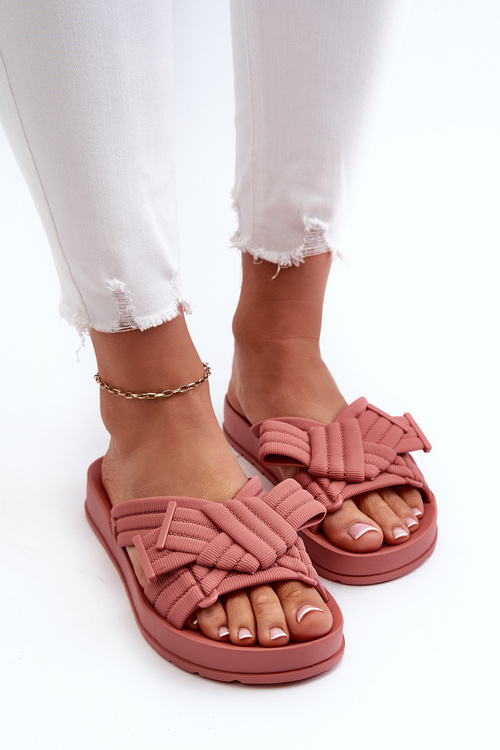 Klapki Na Płaskiej Podeszwie Pachnące Brudny Róż ZAXY LL285097