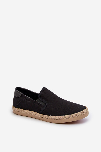 Men's Espadrille Sneakers with Braiding Black Fenen