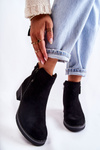 Suede boots on a low post Black Laurisa