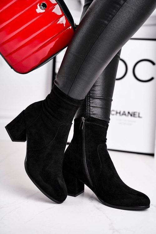 Women's Boots On Heel Black Merducio