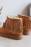 Children's Snow Boots with Decorative Fringes Camel Nimia