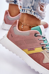 Damskie Sneakersy Big Star LL274422 Różowo-Beżowe