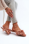 Flat Women's Slippers with Tassels Dirty Pink Rialle