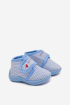 Kids slippers with Velcro stripes blue Lavelle